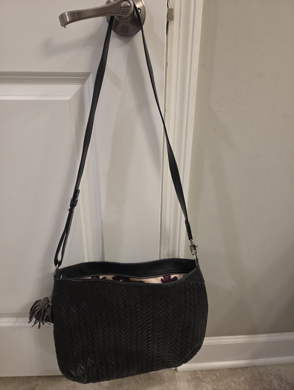 Stella Nd Dot Black Woven Hobo Shoulder Bag